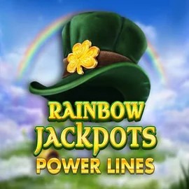 Rainbow Jackpots Power Lines slot logo by Red Tiger Gaming at Legiano Casino
